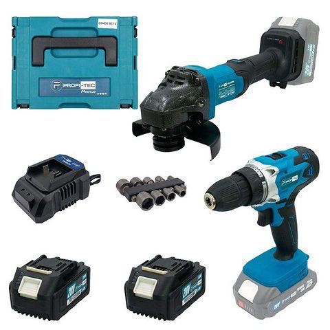 Аккумуляторный набор инструментов PROFI-TEC Combo Set 2/8 POWERLine (PCD2820V, DGA201BL): с АКБ 2шт-20V 4.0 Ач 007056 фото