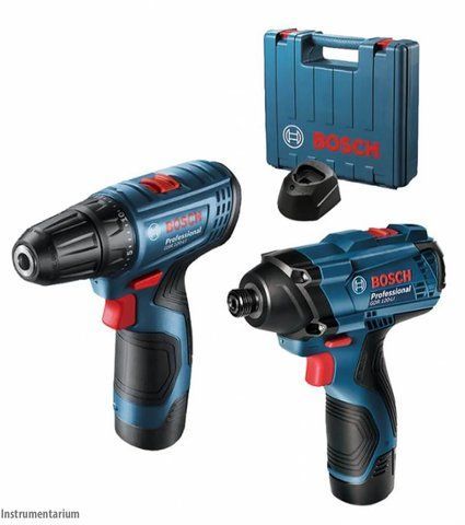 Профессиональный набор аккумуляторного инструмента Bosch GSR 120-LI + GDR 120-LI: с АКБ 2шт-12V 2 Ah 06019G8023 фото
