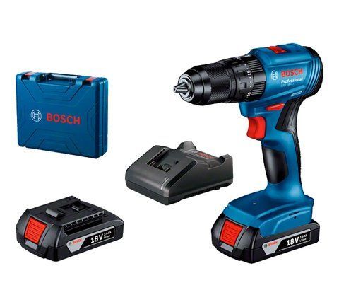 Аккумуляторная ударная дрель-шуруповерт Bosch Professional GSB 185-LI с 2 акб GBA 18V 2.0Ah+ЗУ VSE 06019K3100 VSE фото