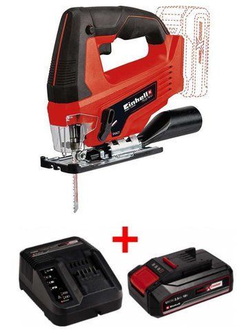 Професійний акумуляторний ручний лобзик Einhell TC-JS 18 Li - Solo : 18 В, 2700 об/хв (акум 2.5 ампера і зарядка) 4321209 VSE 4321209, 4512097 VSE фото