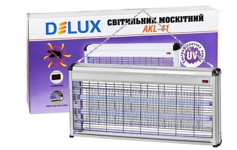 Мухоловка електрична (120 м2) Delux AKL-41 (2x20W) 220В, розряд 1800V, Інсектицидна лампа, Польща AKL- 41 фото