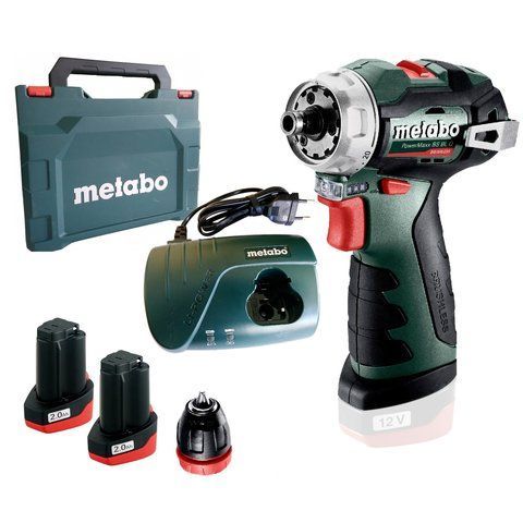 Акумуляторний безщітковий шуруповерт Metabo PowerMaxx BS BL Q : 38 Нм, кейс шуруповерт для дому (601749500) VSE 601749500 VSE фото