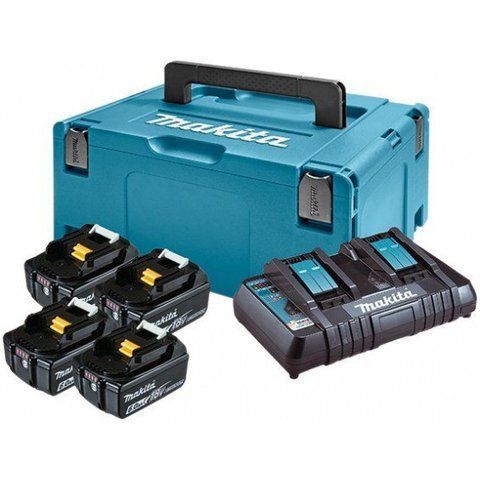 Набір акумуляторів MAKITA MKP3PG184 4 акум. 18В 6Аг/зарядка 2порти DC18RD (198091-4) VSE 198091-4 VSE фото