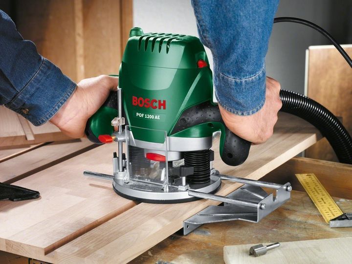 Професійний ручний столярний фрезер по дереву Bosch POF 1200 AE : 1200 Вт, 6-8 цанга, 28000 об/хв,електрофрезер (060326A100) 060326A100 VSE фото
