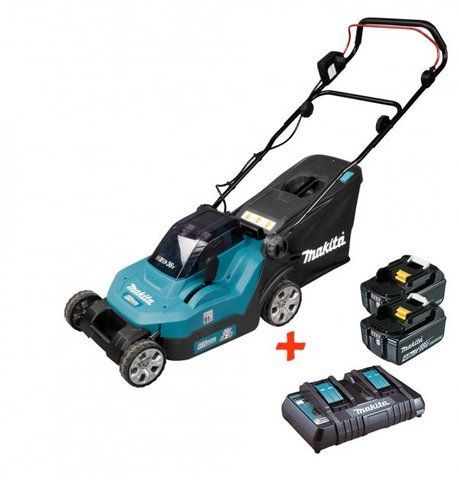 Профессиональная газонокосилка аккумуляторная Makita DLM382CM2 : 18 В акума 2 шт + зарядка DC18SH VSE DLM382CM2 VSE фото