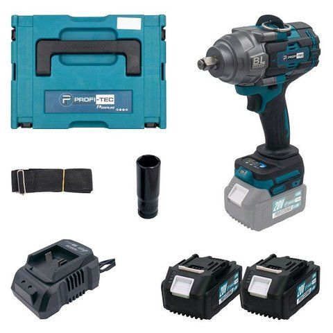 Аккумуляторный ударный гайковерт PROFI-TEC PTW1002BL POWERLine с АКБ 2шт-20 V 4.0 Aч 1000 Нм 006653 фото