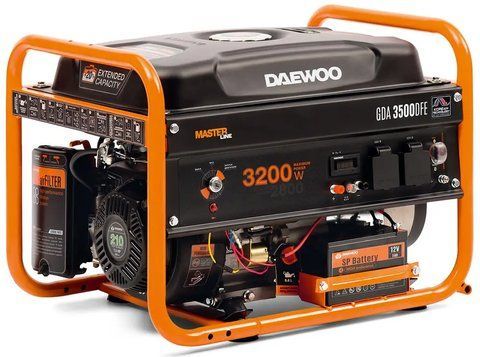 Професійний генератор газобензиновий DAEWOO GDA 3500DFE : 2.8/3.2 кВт, газ-бензин, бак 18 л, запуск ручний/електричний, вага 45 кг GDA3500DFE VSE фото