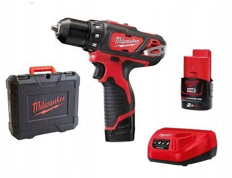 Потужний дрель-шуруповерт Milwaukee M12 BDD-202C : АКБ 12V, 2 Аh, 30 Нм, 2 акума + зарядне + кейс 4933441915 VSE M12BDD-202C VSE фото
