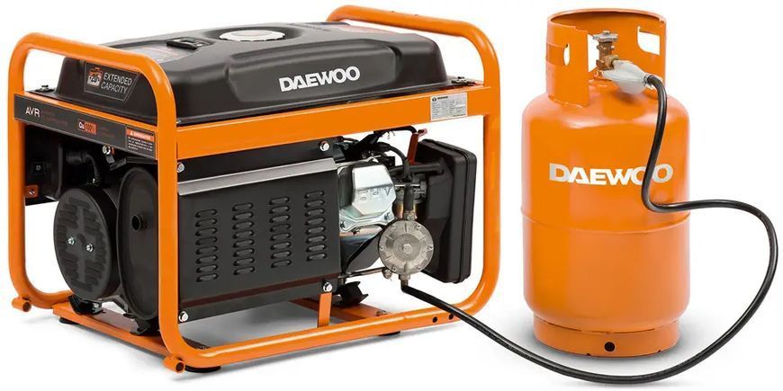 Професійний генератор газобензиновий DAEWOO GDA 3500DFE : 2.8/3.2 кВт, газ-бензин, бак 18 л, запуск ручний/електричний, вага 45 кг GDA3500DFE VSE фото