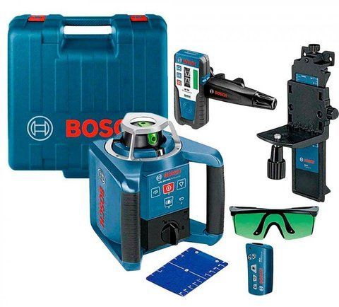 Профессиональный ротационный лазерный нивелир BOSCH GRL 300 HVG SET Professional: зеленый луч, кейс VSE 0601061701 VSE фото