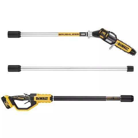 Професійний висоторіз акумуляторний безщітковий зі штангою DeWALT DCMPS567N : без АКБ, шина 20см, штанга DCMPS567N фото