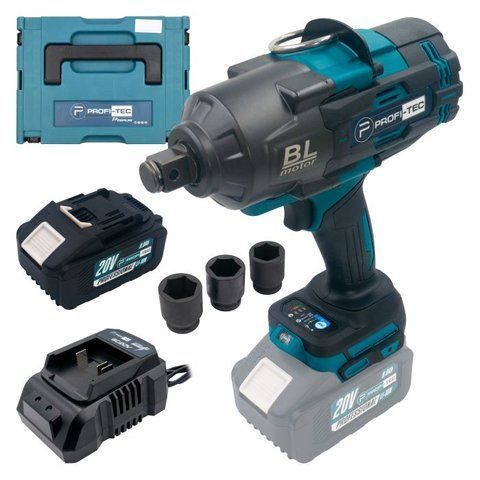 Аккумуляторный ударный гайковерт PROFI-TEC PTW2100BL POWERLine с АКБ 20 V 8.0 Aч 2100 Нм 005910 фото