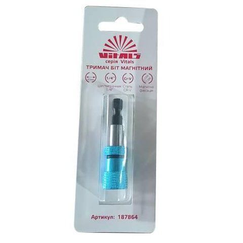 Тримач для біт магнітний 1/4"х60 мм з обмежувачем Vitals 000187864 фото