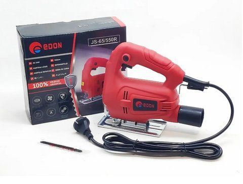 Лобзик електричний електролобзик Edon JS-65/550R 550 Вт 3000 хід/хв кут різання 45 макс. пропил 65 мм JS-65/550R фото