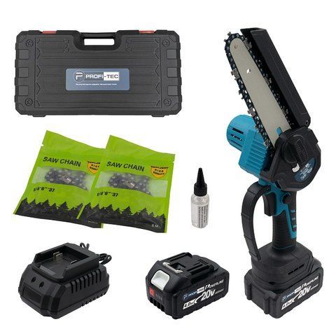 Мощная ручная аккумуляторная цепная пила PROFI-TEC BCS250 POWERLine: с АКБ 2 шт-20V 4.0 Аh VSE BCS250 VSE фото