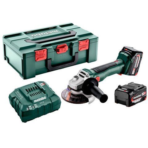Аккумуляторная угловая шлифмашина болгарка Metabo W 18 L BL 9-125 с АКБ 2 шт-18В/4,0 Ач 125 мм 602374510 VSE фото