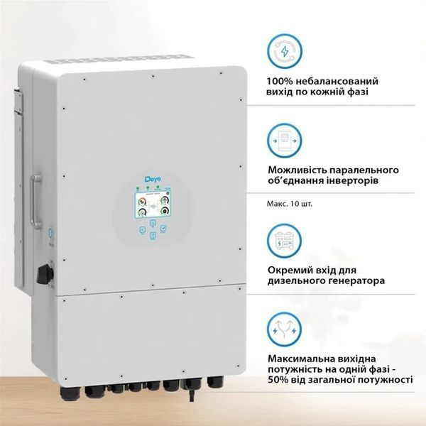 Гибридный инвертор DEYE SUN-12K-SG04LP3-EU 12 кВт wifi, 230V Трехфазный 1114 фото