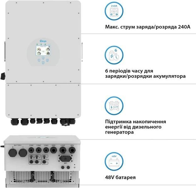 Гибридный инвертор DEYE SUN-12K-SG04LP3-EU 12 кВт wifi, 230V Трехфазный 1114 фото